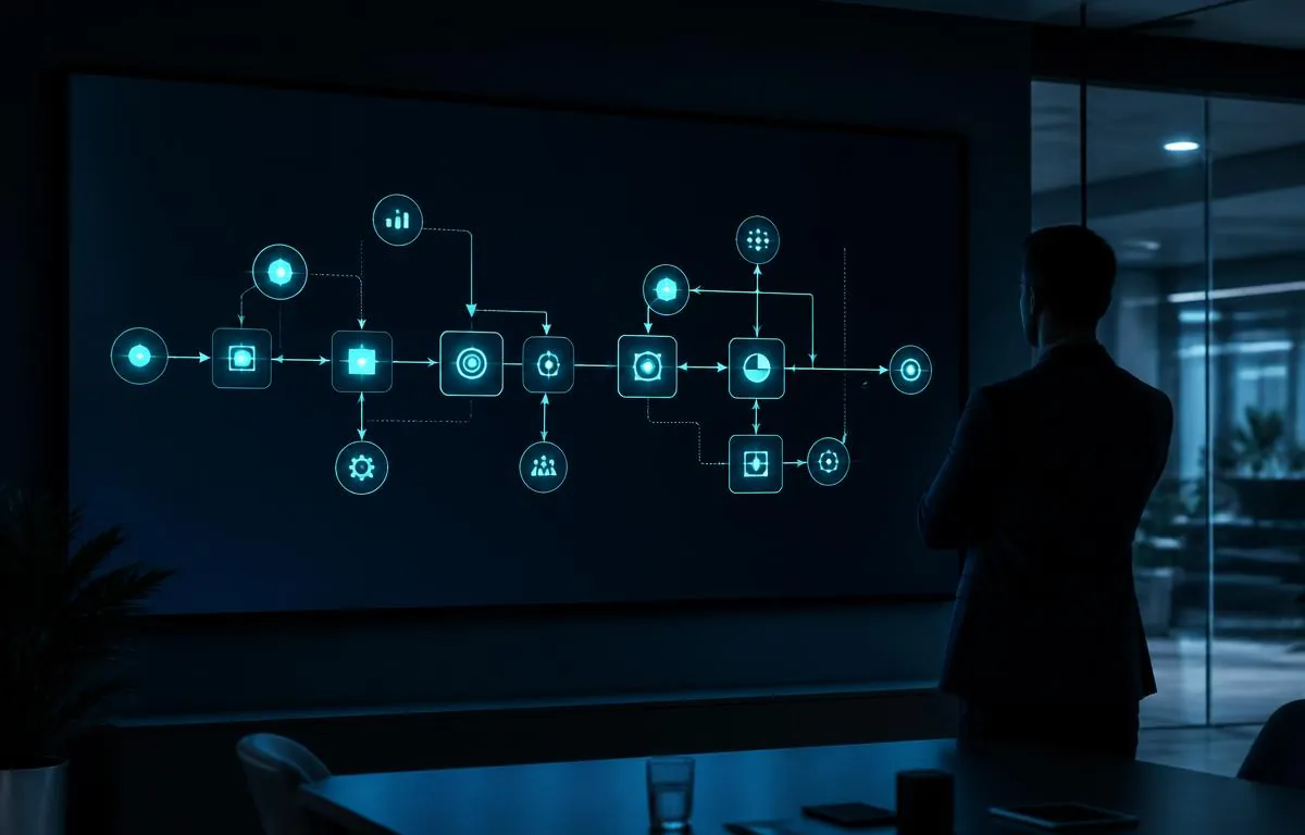 Automation consultant configuring an AI workflow dashboard